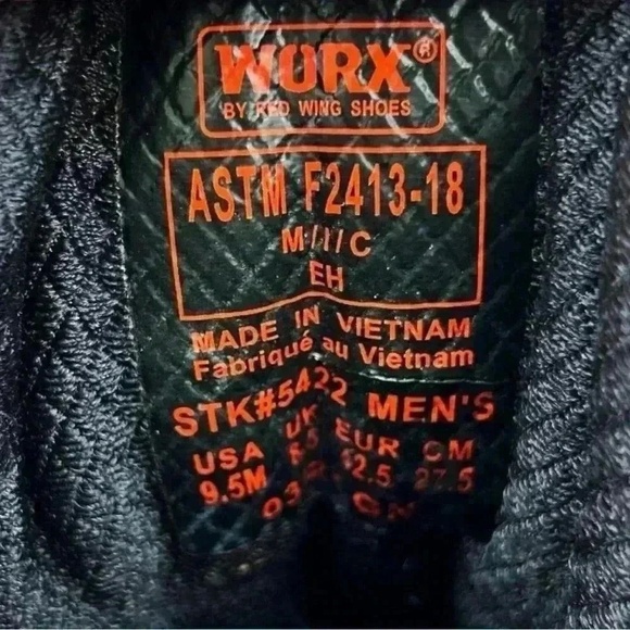 RED WING SHOES WORX Lithium 6-inch Leather Oil Resistant Steel Toe Work Boot 9.5 - Picture 7 of 8